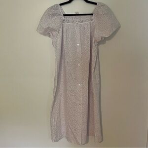 Vintage Sears nightgown midi women's Large floral cotton blend house dress